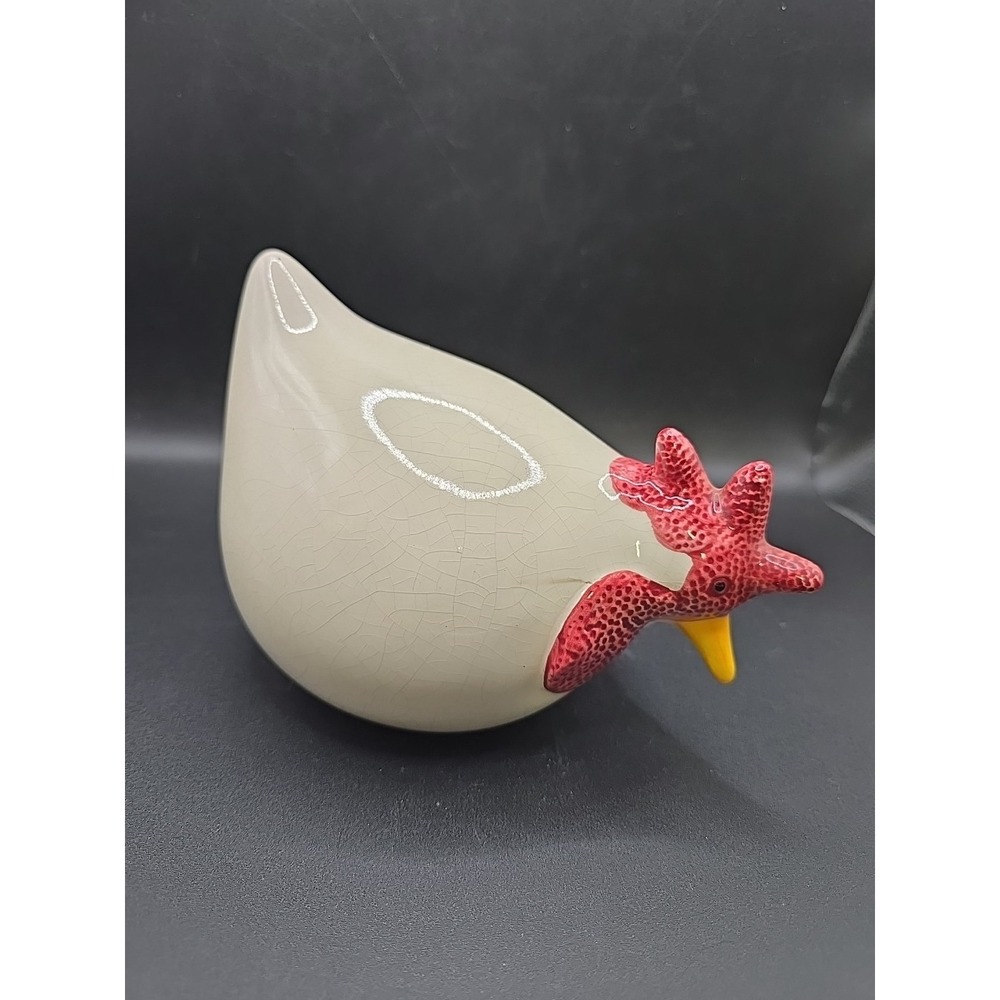 Vintage CBK Ceramic Off White Rooster Chicken Figurine Farm Country Decor